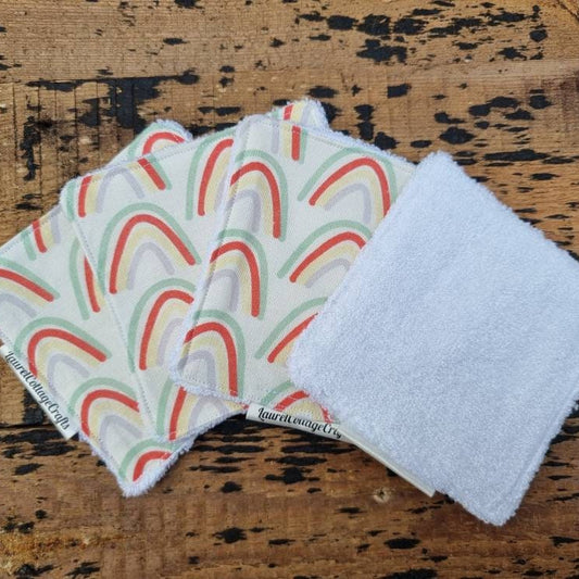 Rainbow Reusable Makeup Wipes | Bamboo Towelling