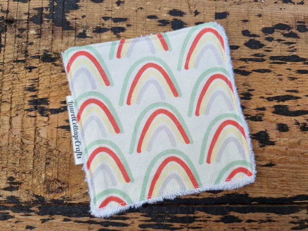 Rainbow Reusable Makeup Wipes | 100% Bamboo Towelling