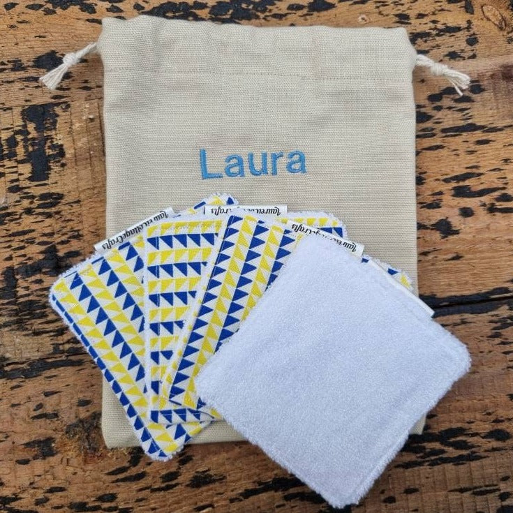 Triangle Lines Reusable Makeup Wipes | 100% Bamboo Towelling