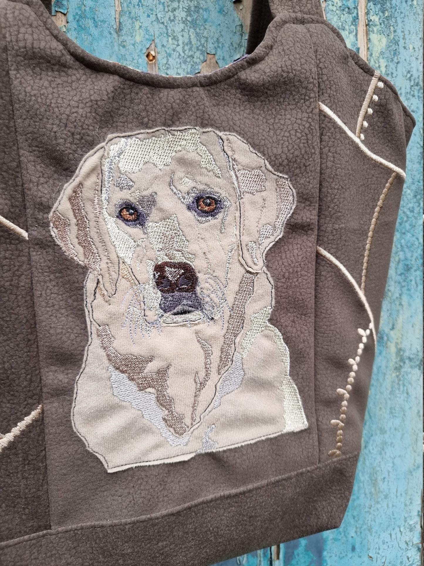 Labrador Mosaic Over The Shoulder Tote Handbag