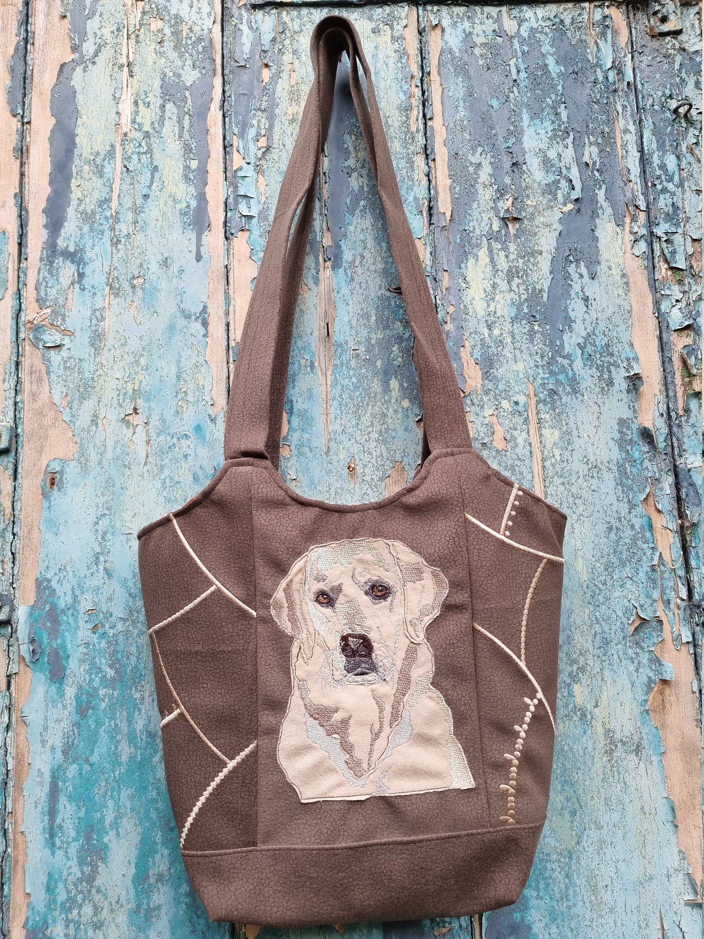 Labrador Mosaic Over The Shoulder Tote Handbag