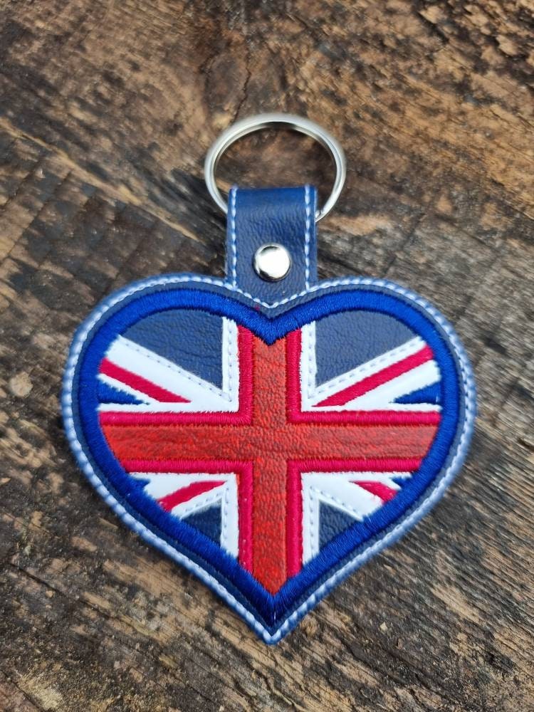 Union Jack Heart Keychain