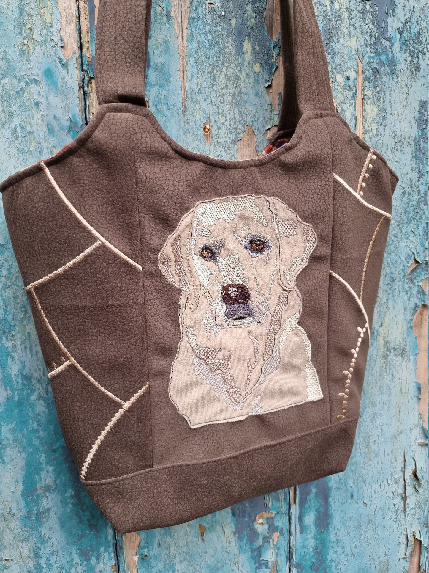 Labrador Mosaic Over The Shoulder Tote Handbag