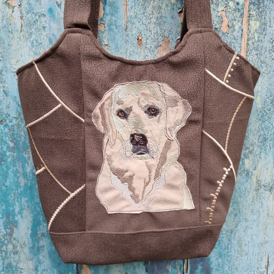 Labrador Mosaic Over The Shoulder Tote Handbag