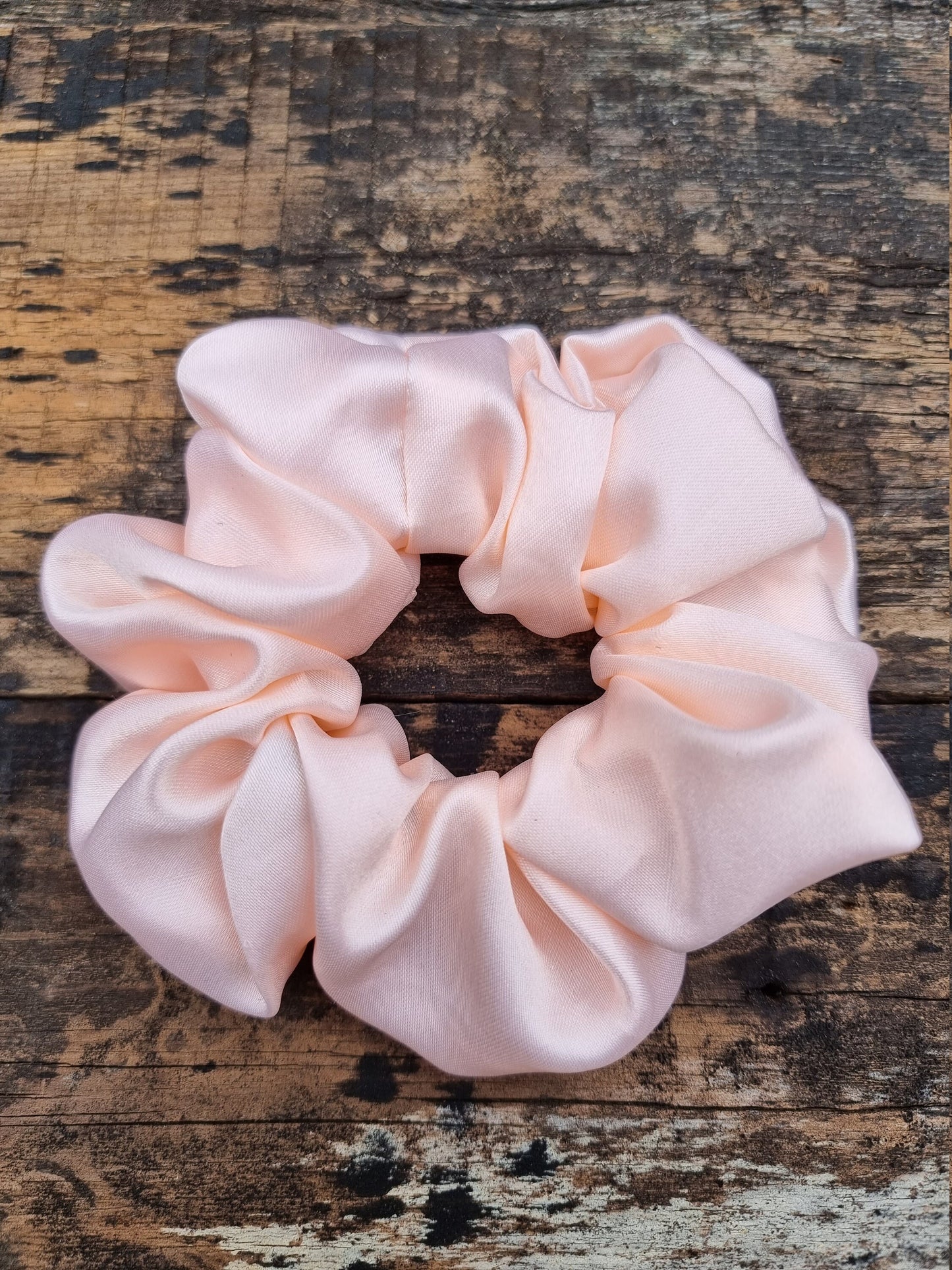 Light Peach Glass Satin Scrunchie | Hair Tie