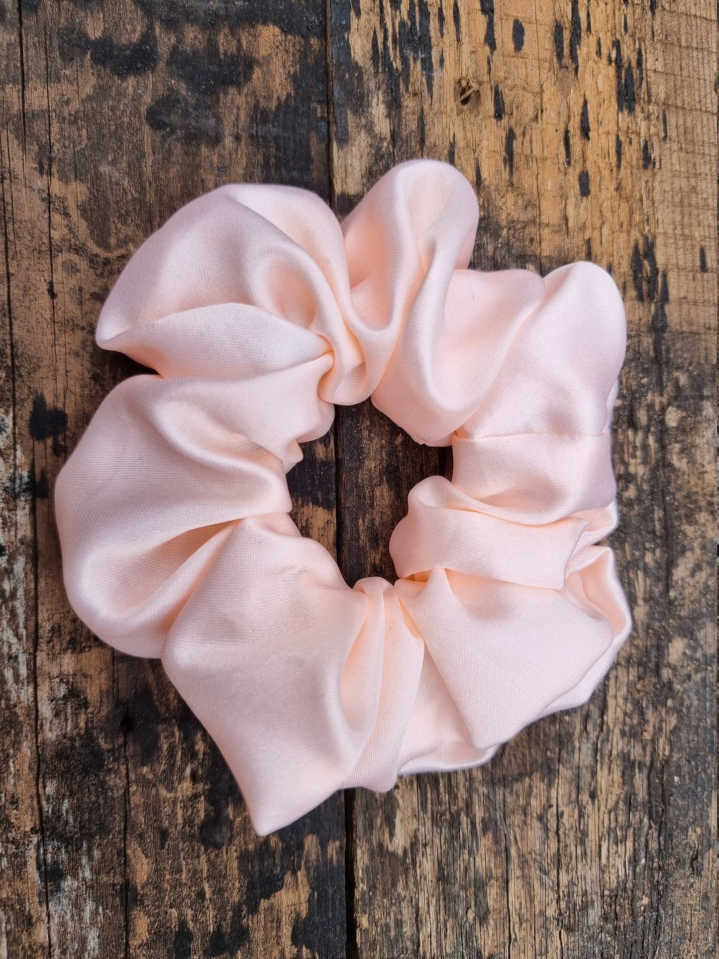 Light Peach Glass Satin Scrunchie | Hair Tie