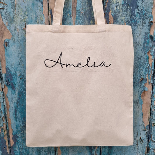 Custom Name / Wording  Embroidered Tote