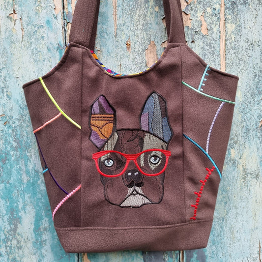 Rainbow French Bulldog Mosaic Handbag