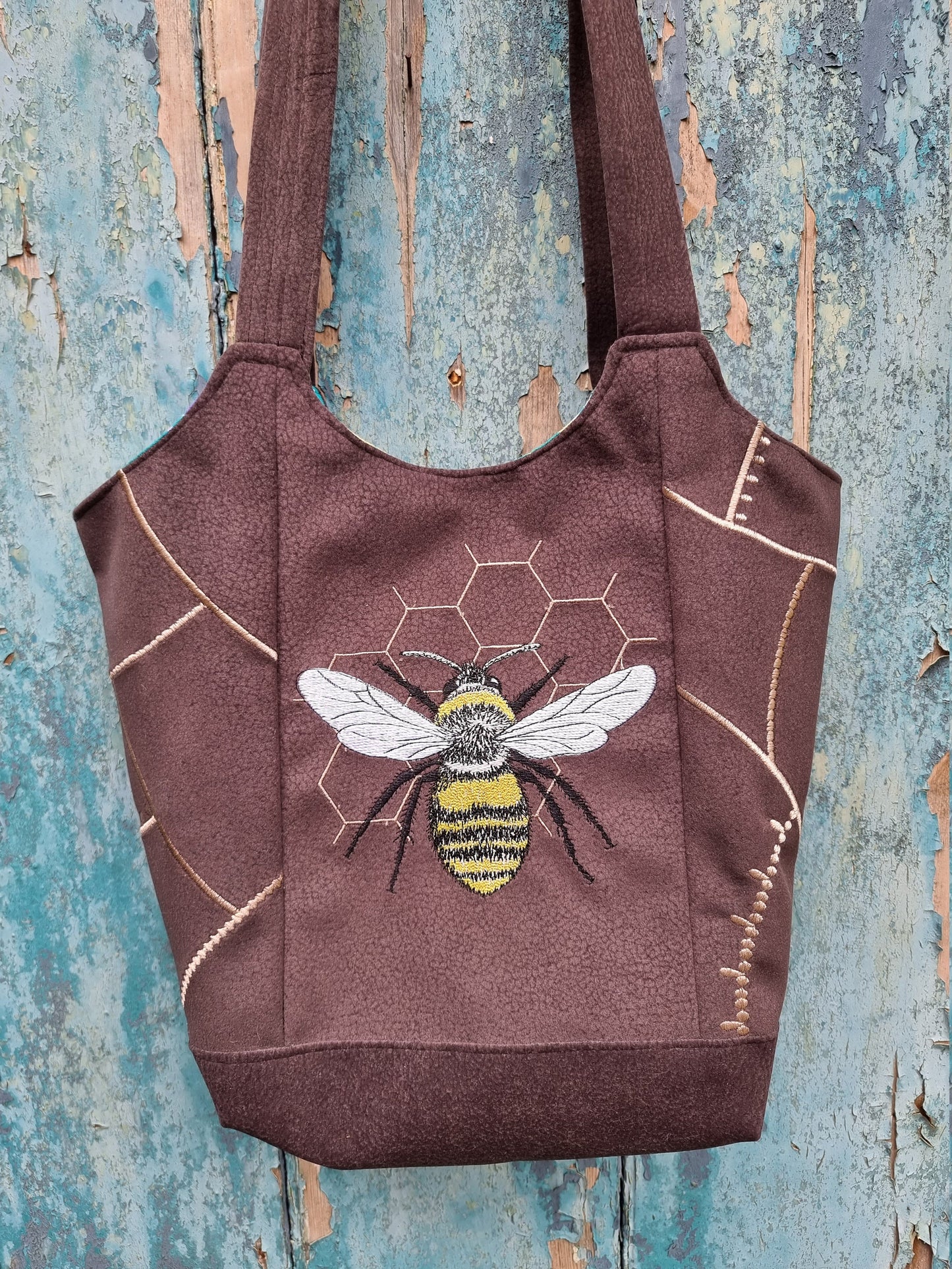 Bumble Bee on Honeycomb Mosaic Handbag