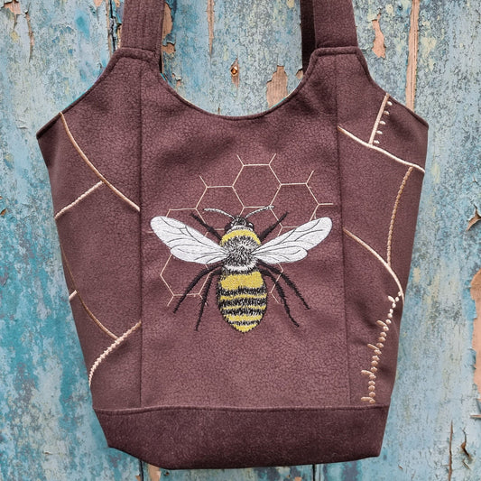 Bumble Bee on Honeycomb Mosaic Handbag