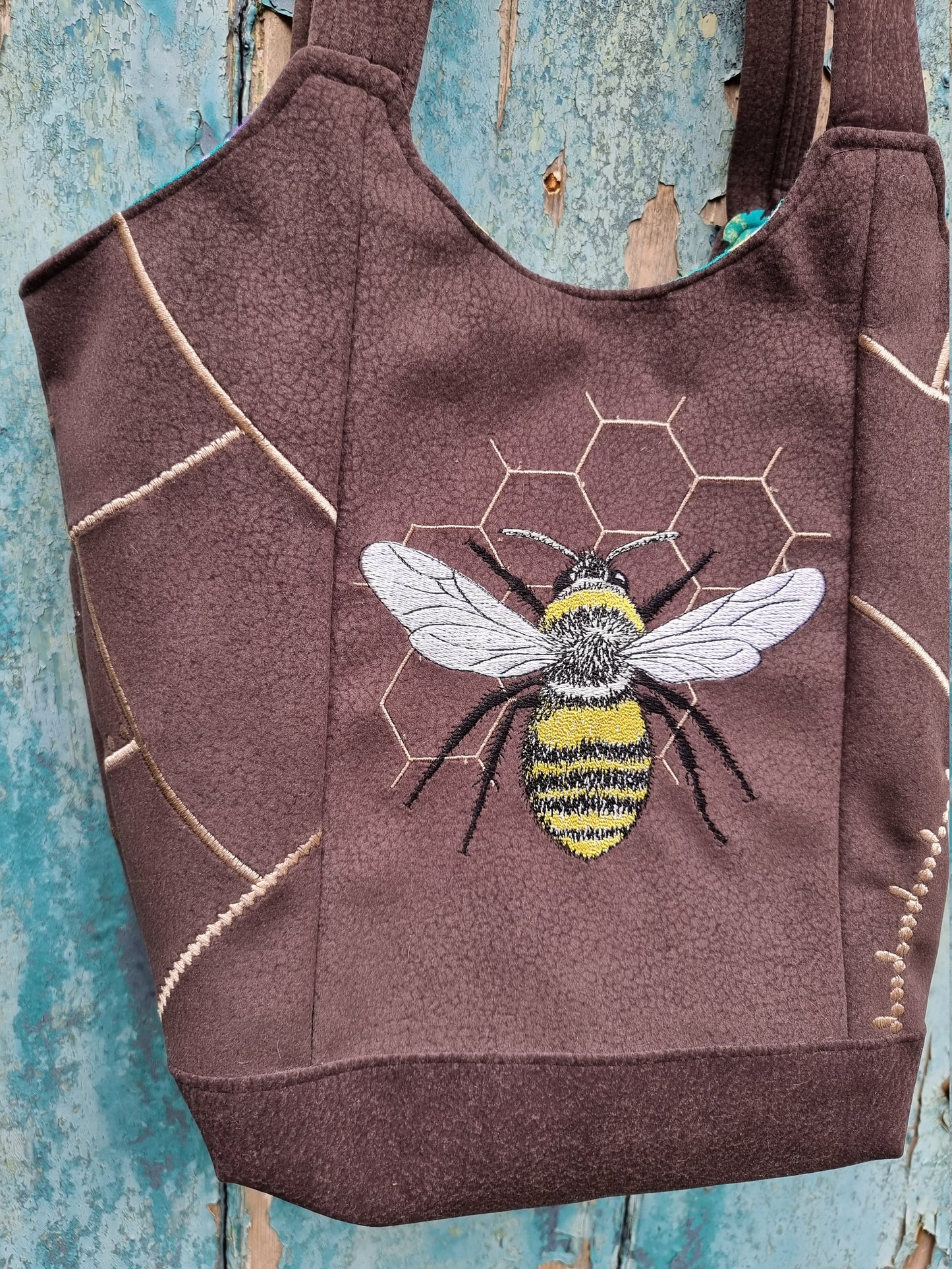 Bumble Bee on Honeycomb Mosaic Handbag