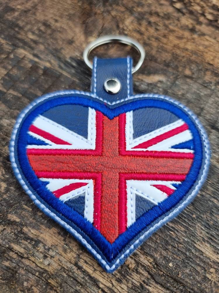 Union Jack Heart Keychain