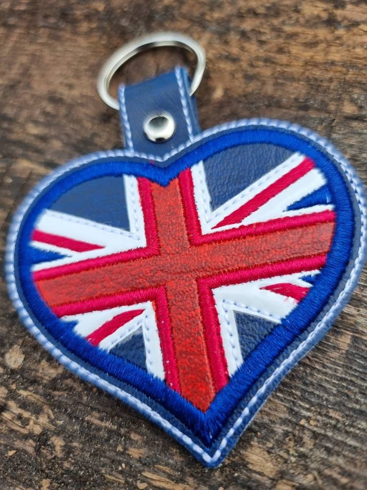 Union Jack Heart Keychain