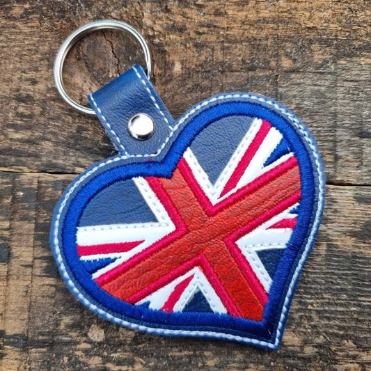 Union Jack Heart Keychain