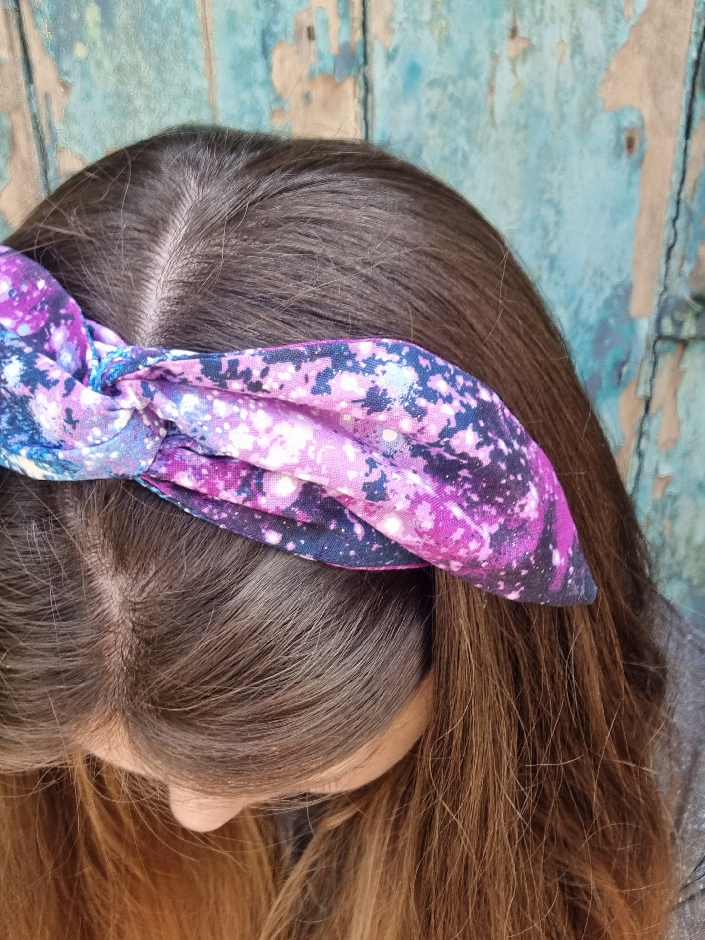 Sparkly Purple Galaxy Wired Headband