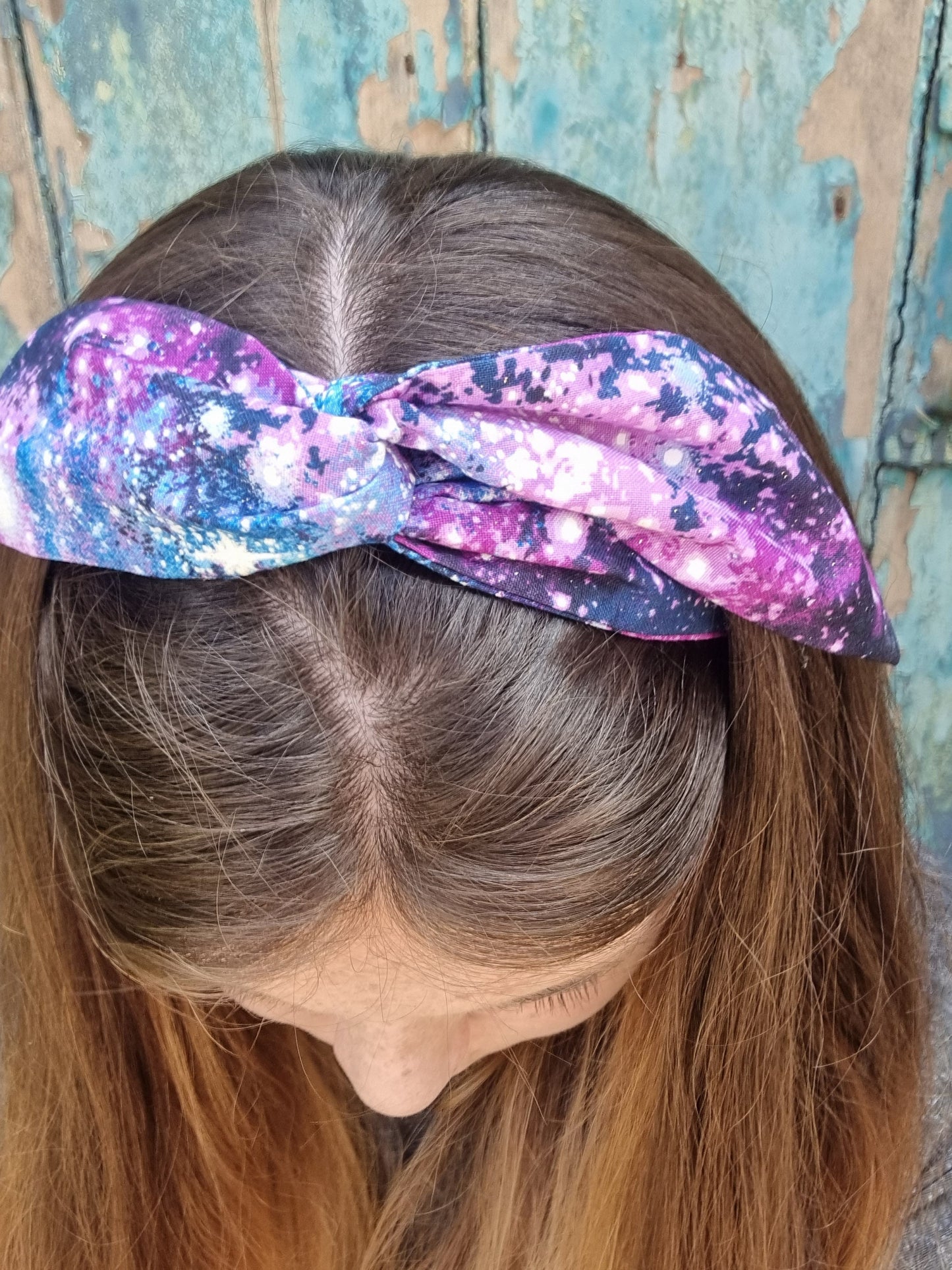 Sparkly Purple Galaxy Wired Headband