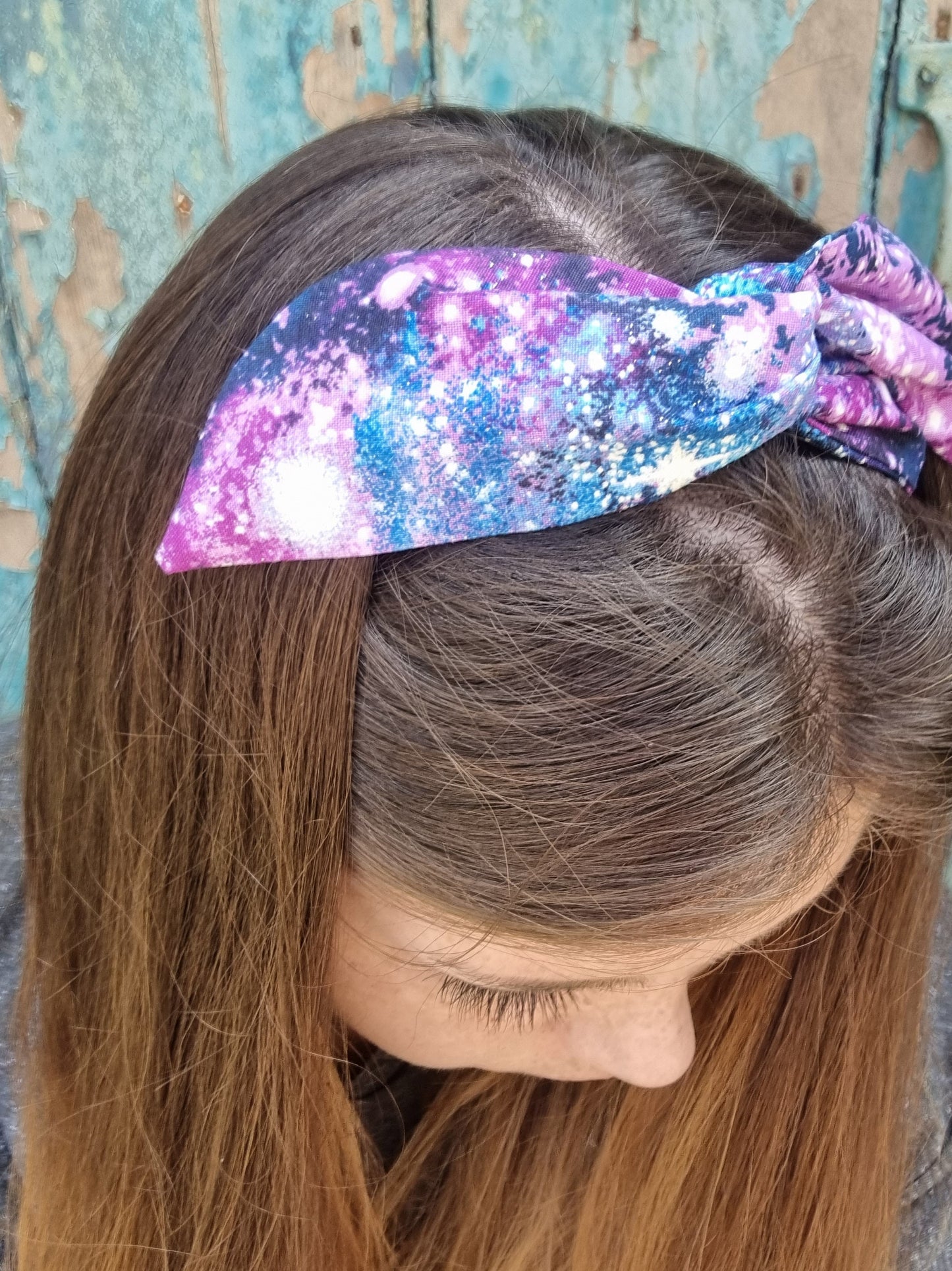 Sparkly Purple Galaxy Wired Headband