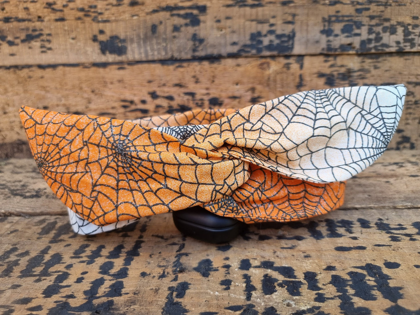 Sparkly Orange Cobweb Wired Headband