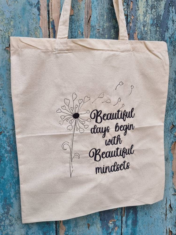 Beautiful Mindsets Embroidered Tote