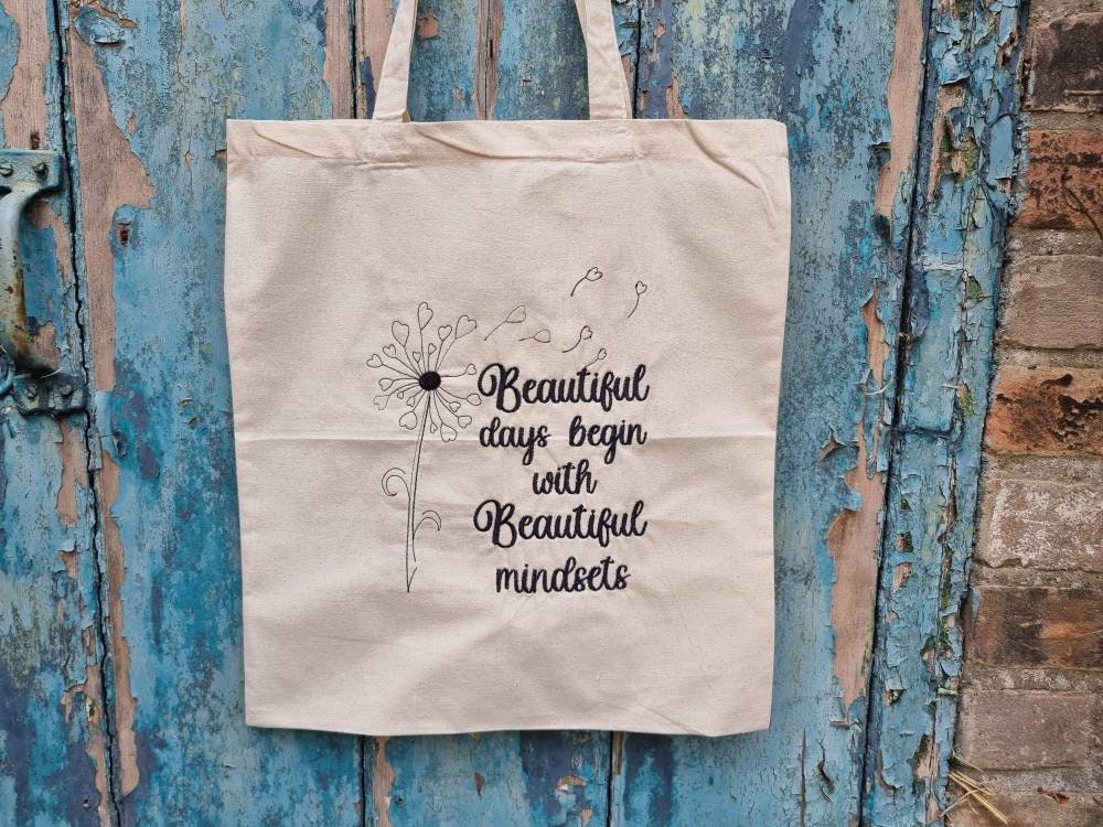 Beautiful Mindsets Embroidered Tote