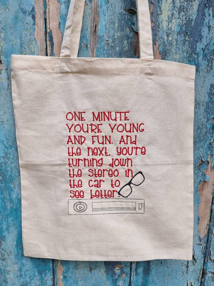 Funny Getting Old Embroidered Tote