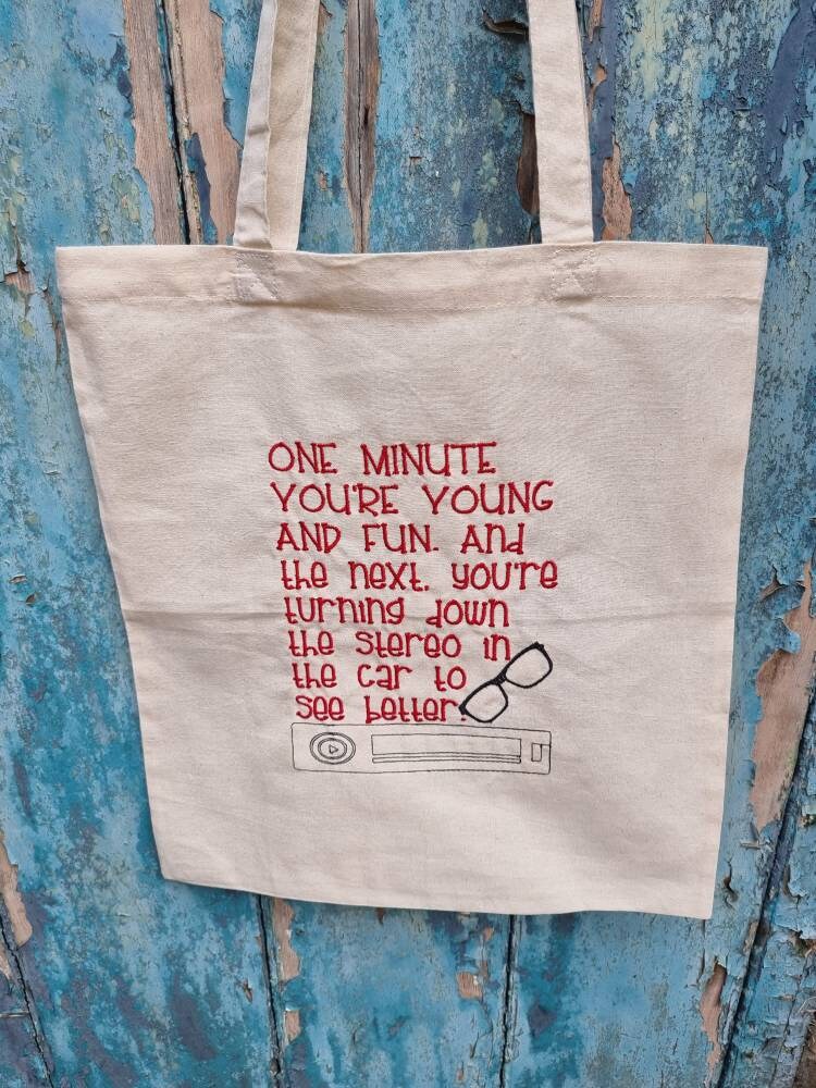 Funny Getting Old Embroidered Tote