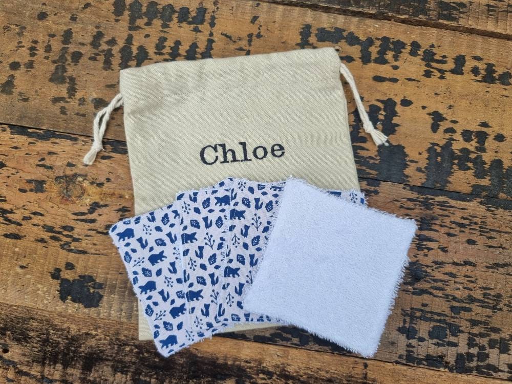 Cute Mini Woodland Reusable Wipes | Bamboo Towelling