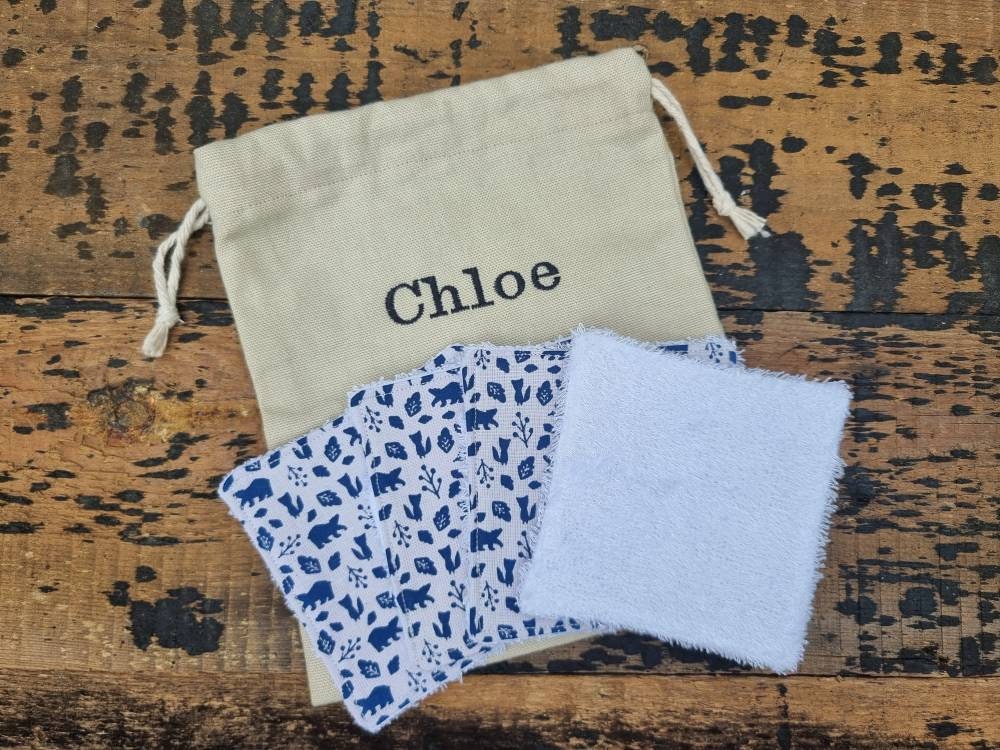 Cute Mini Woodland Reusable Wipes | Bamboo Towelling