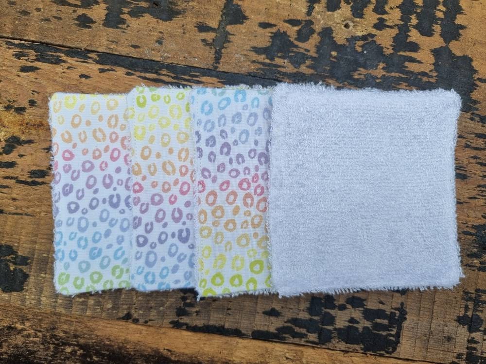 Rainbow Leopard Print  Reusable Wipes | Bamboo Towelling