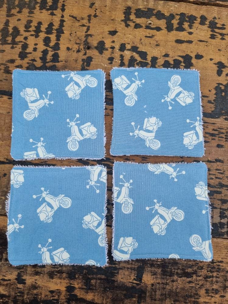 Blue Moped Reusable Makeup Wipes | Bamboo Towelling