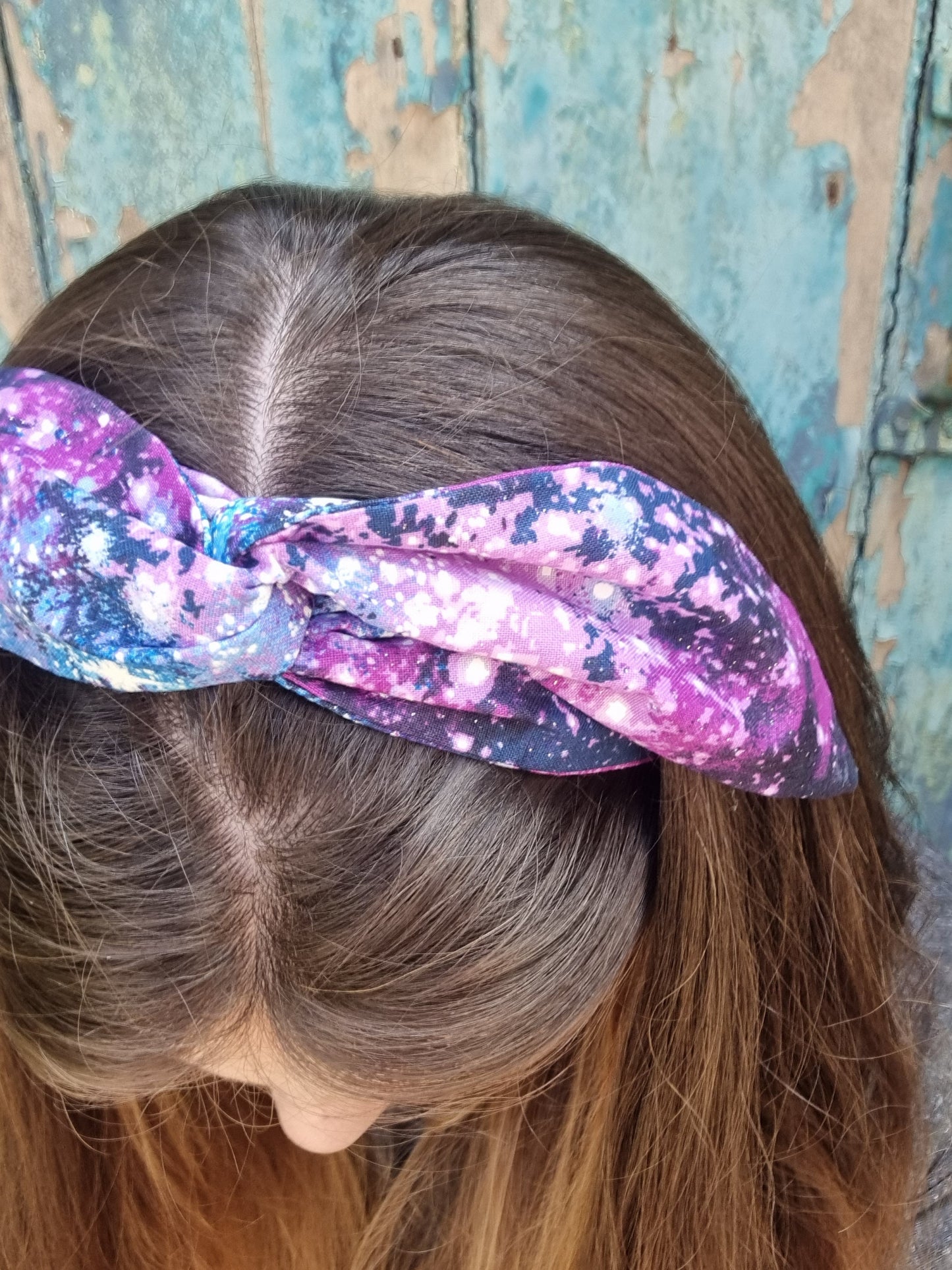 Sparkly Purple Galaxy Wired Headband