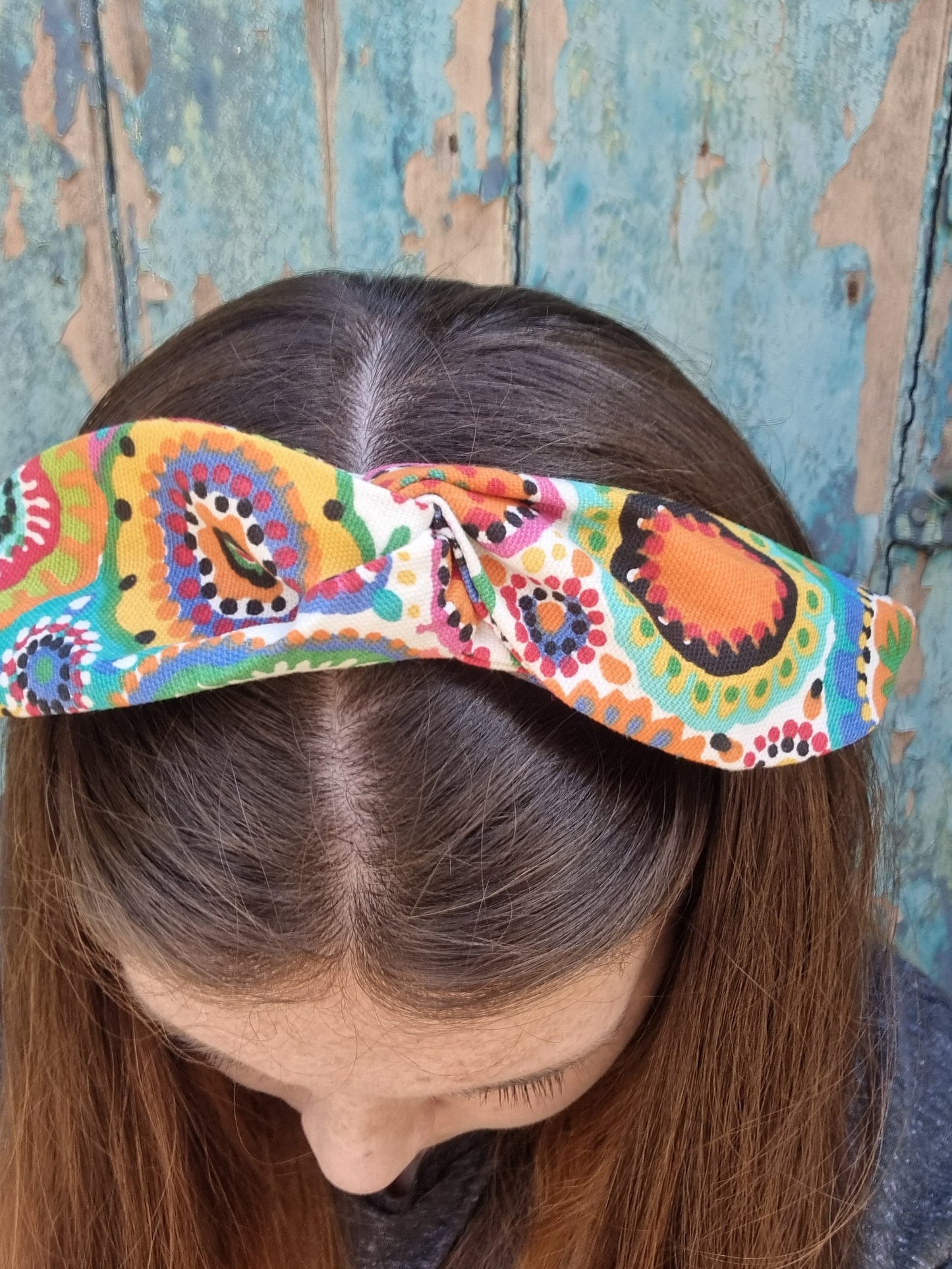 Bright and Colourful Circles Wired Headband | Hair Wrap Accessory | Rockabilly Vintage Look | Knot band | Gifts for Her