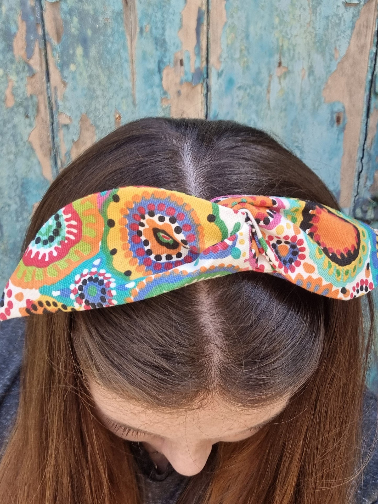 Bright and Colourful Circles Wired Headband | Hair Wrap Accessory | Rockabilly Vintage Look | Knot band | Gifts for Her