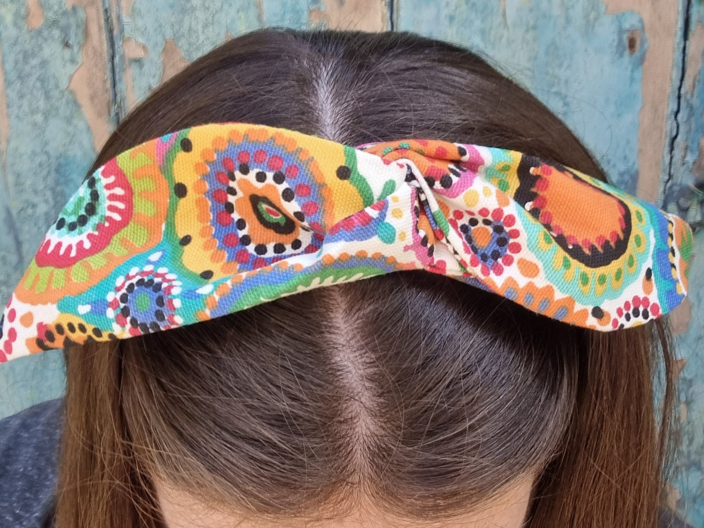 Bright and Colourful Circles Wired Headband | Hair Wrap Accessory | Rockabilly Vintage Look | Knot band | Gifts for Her