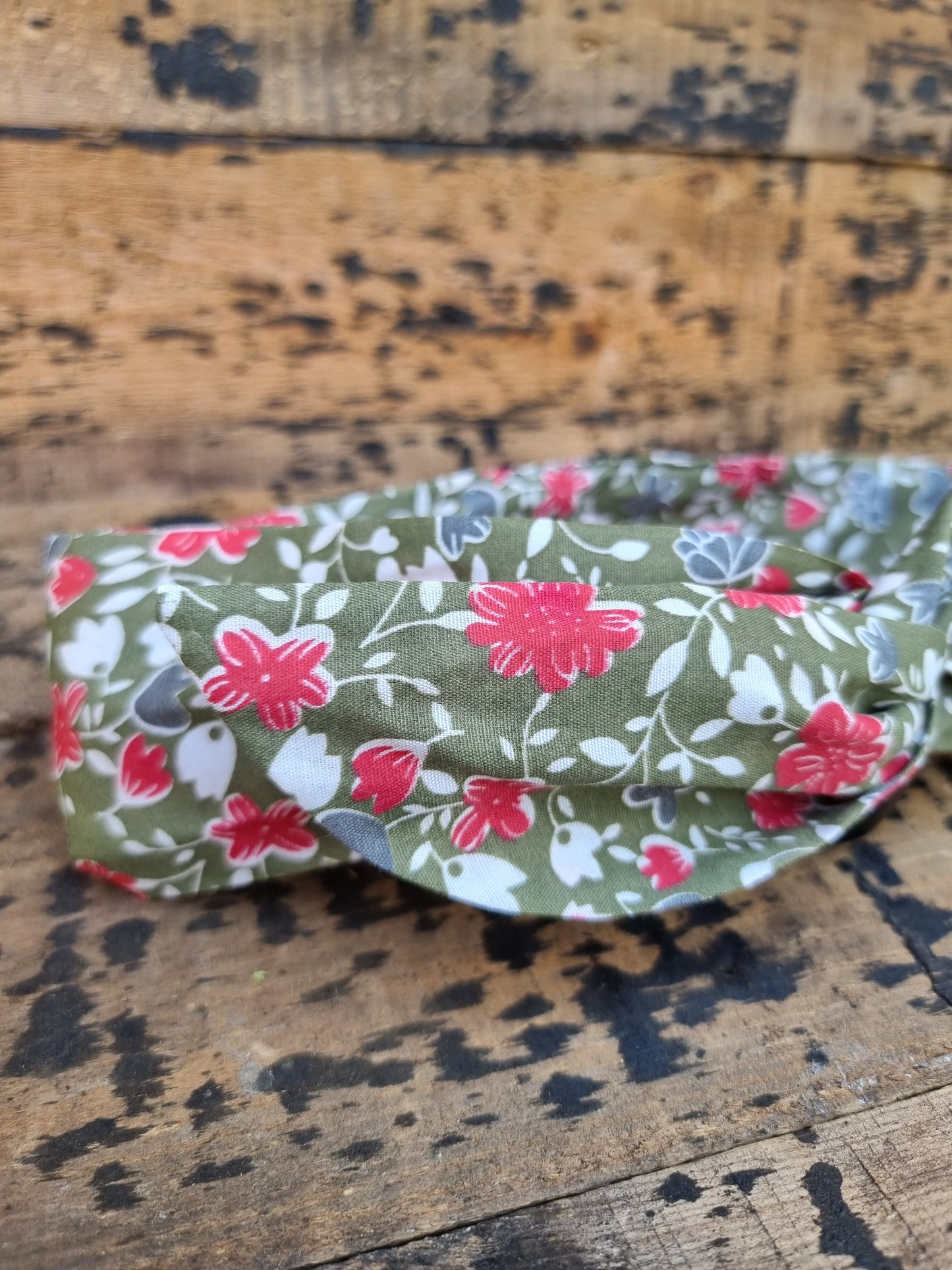 Dusty Olive Green Floral Wired Headband