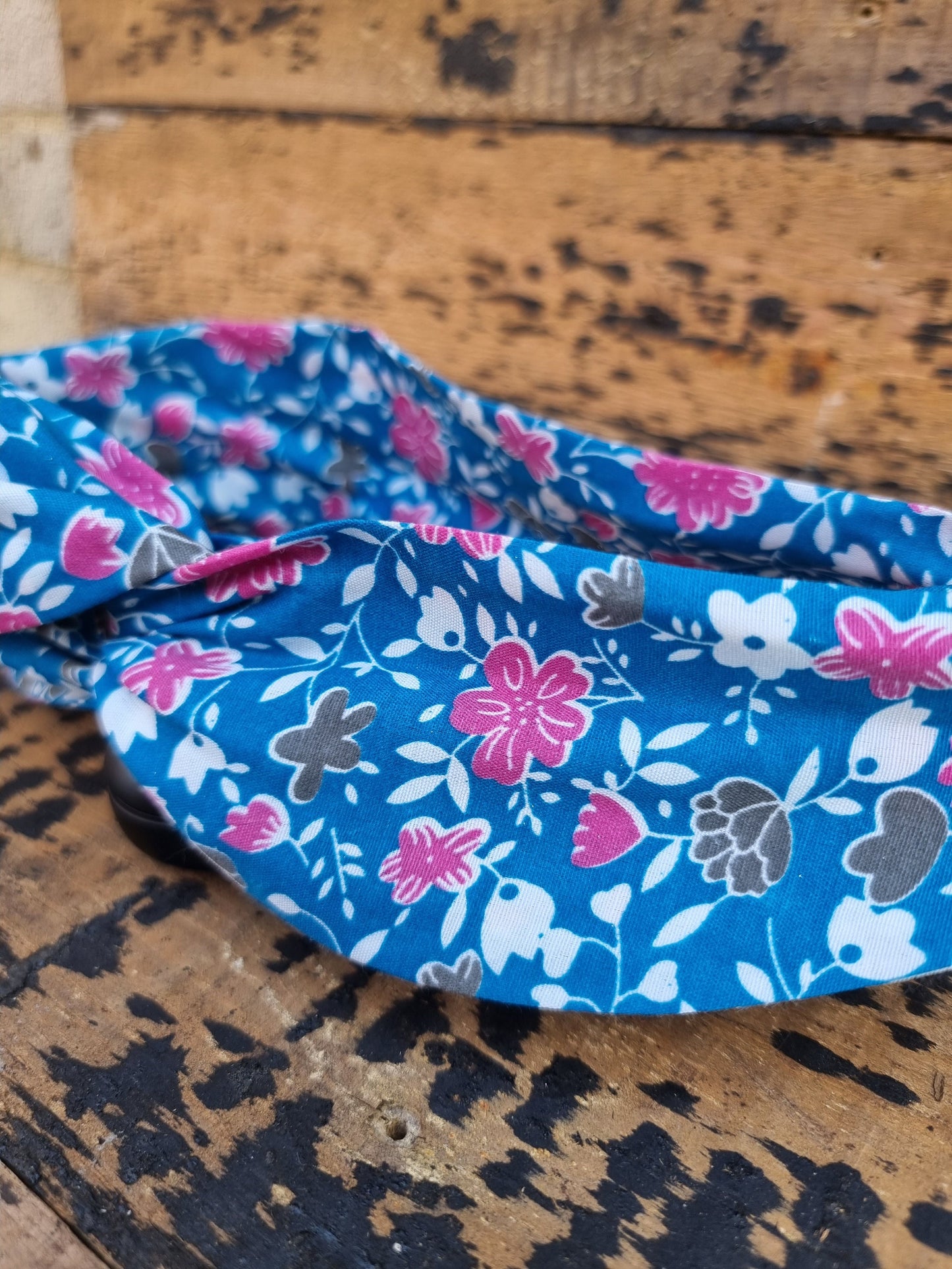 Dusty Blue Floral Wired Headband