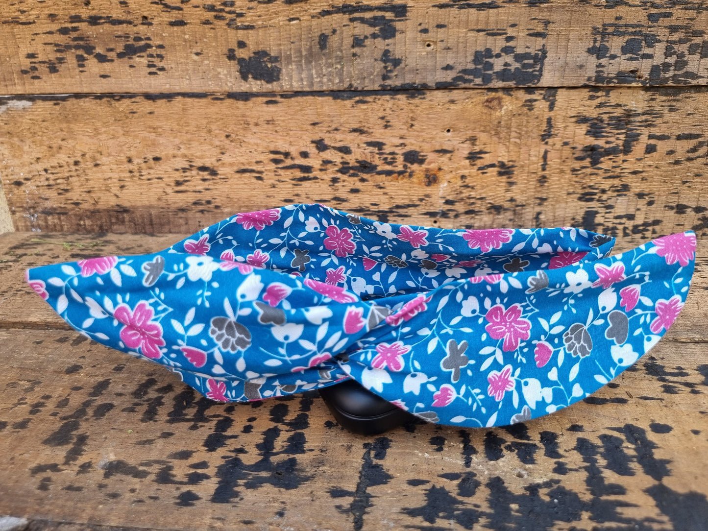 Dusty Blue Floral Wired Headband