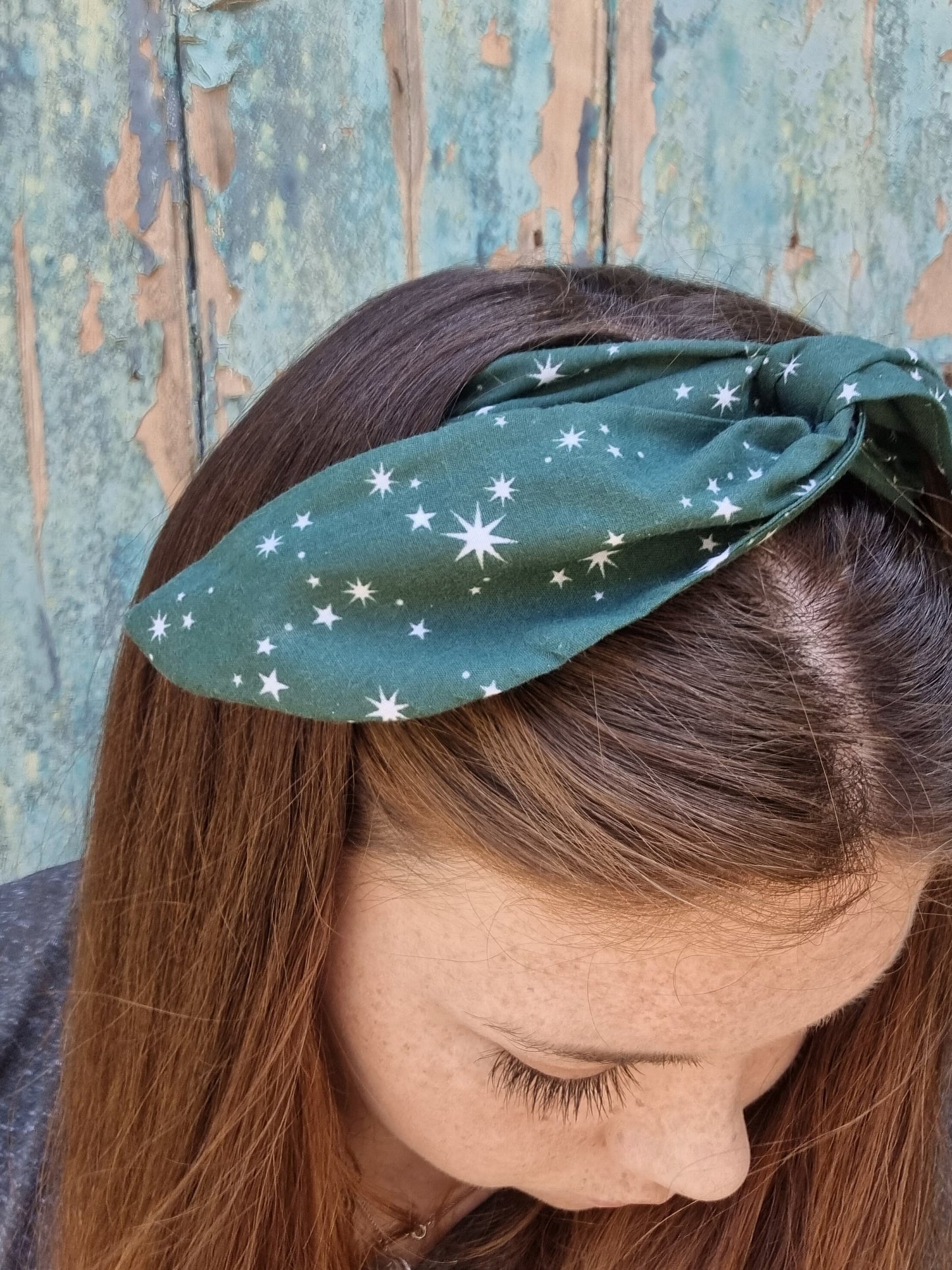 Dark Green Starry Night Wired Headband