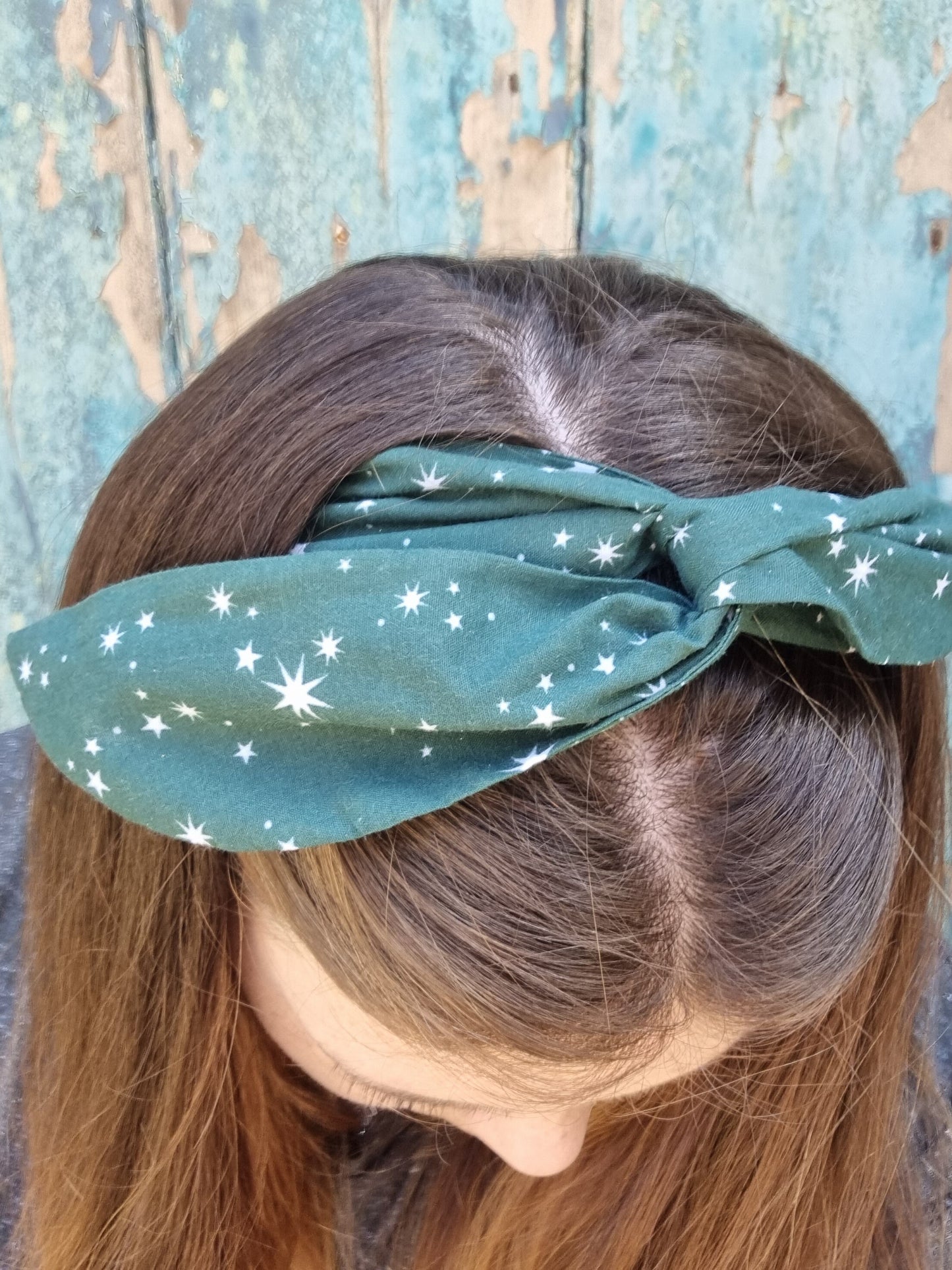 Dark Green Starry Night Wired Headband