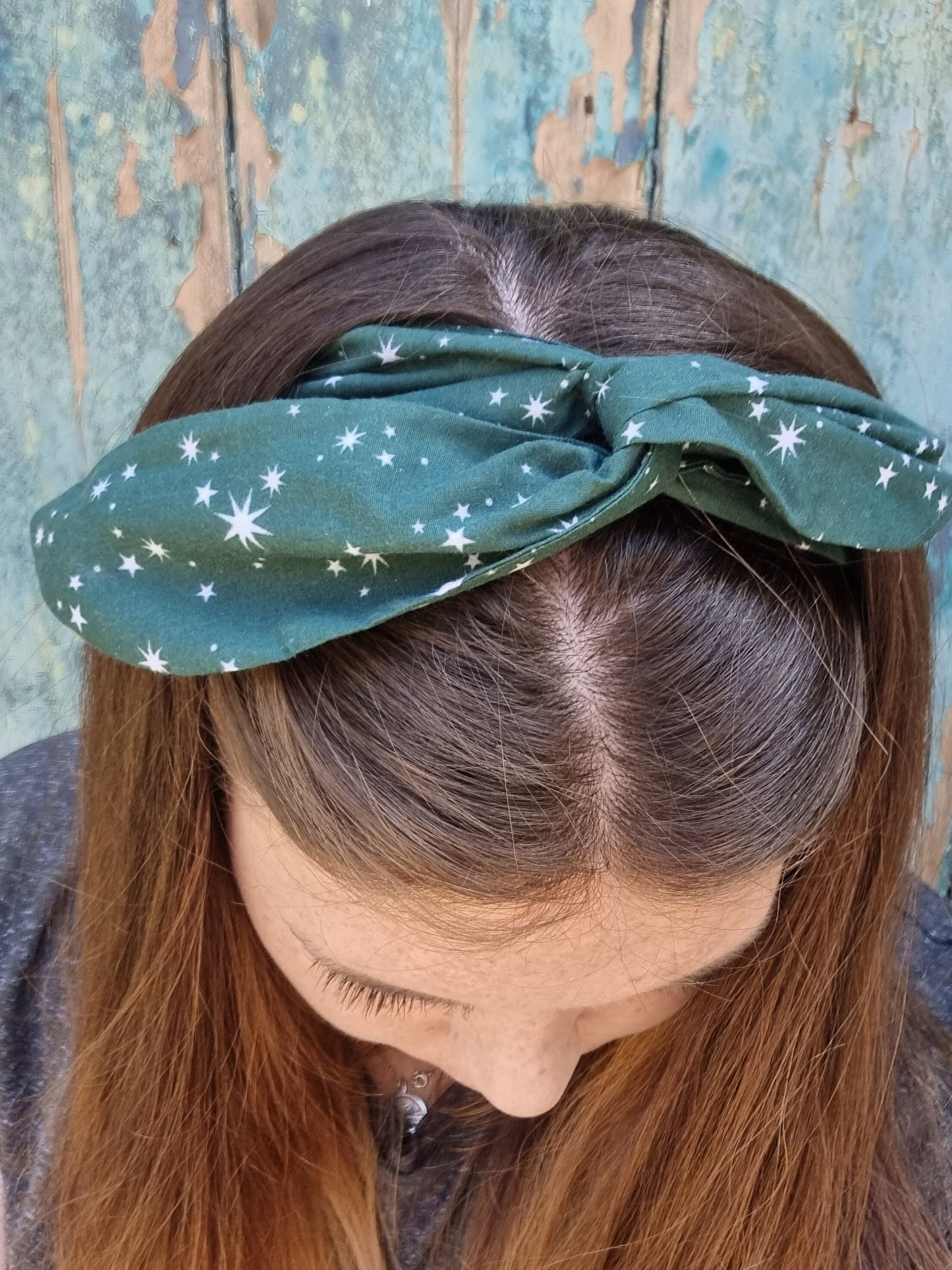 Dark Green Starry Night Wired Headband