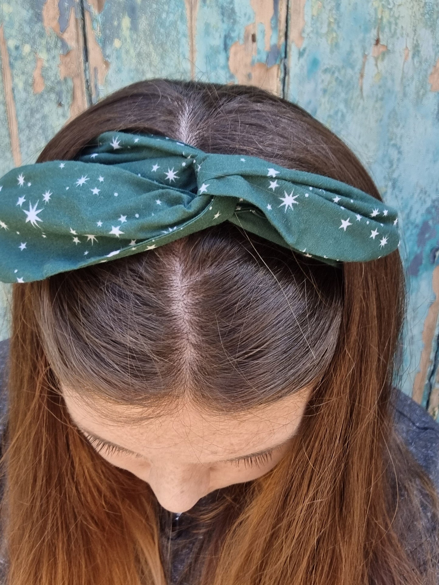 Dark Green Starry Night Wired Headband