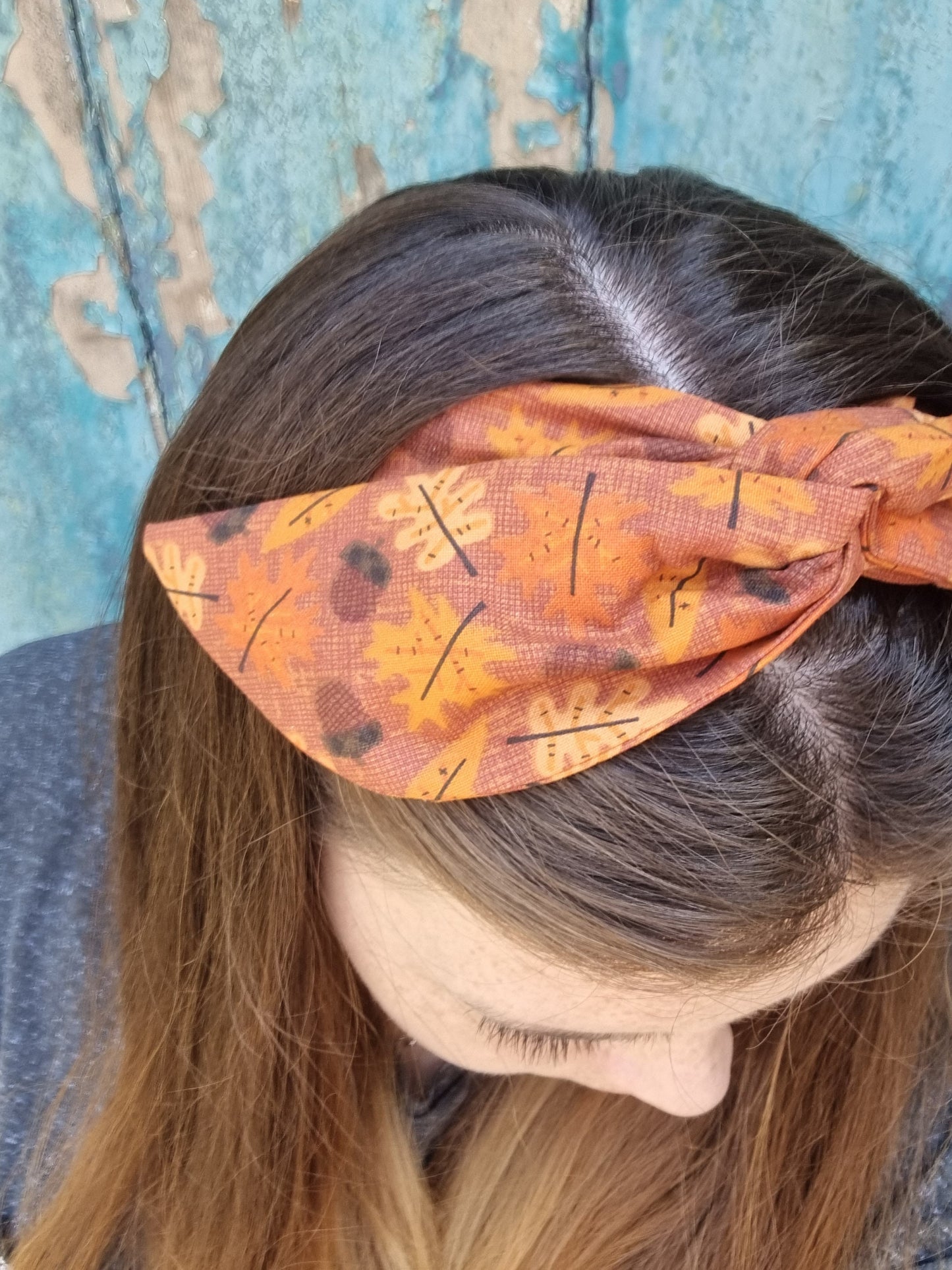 Orange Autumnal Leaves Wired Headband