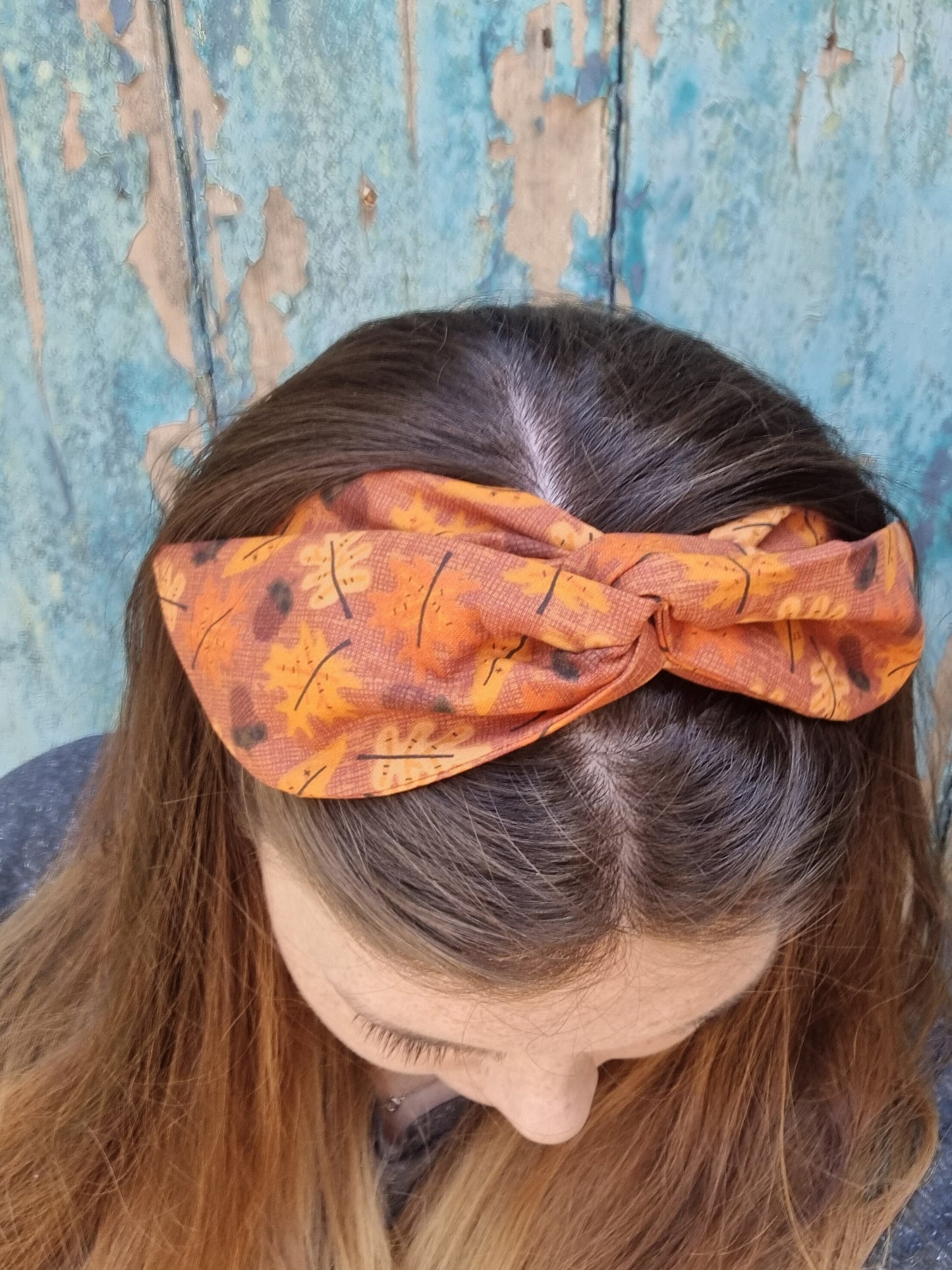 Orange Autumnal Leaves Wired Headband