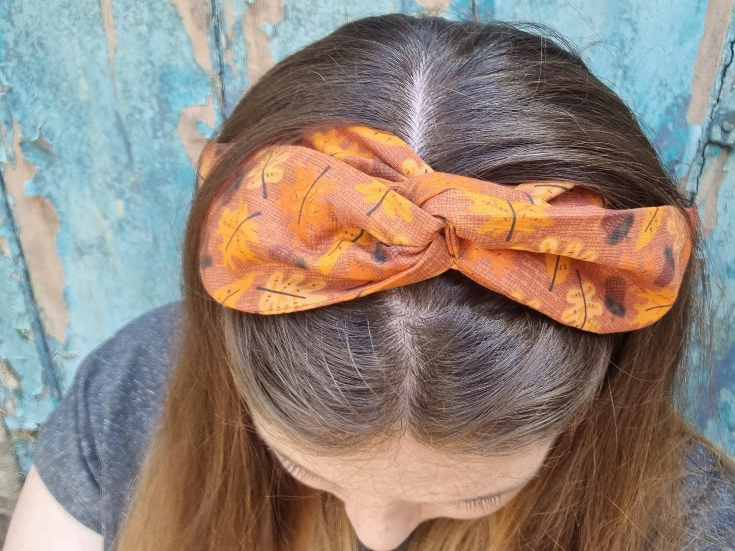 Orange Autumnal Leaves Wired Headband