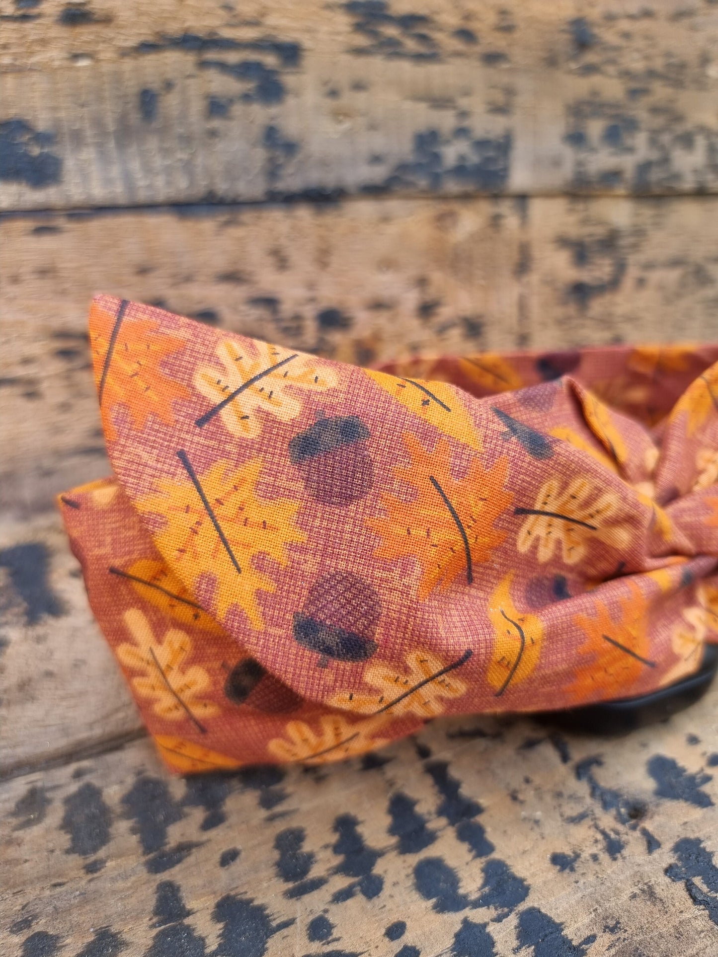 Orange Autumnal Leaves Wired Headband