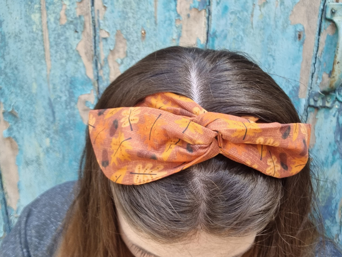 Orange Autumnal Leaves Wired Headband