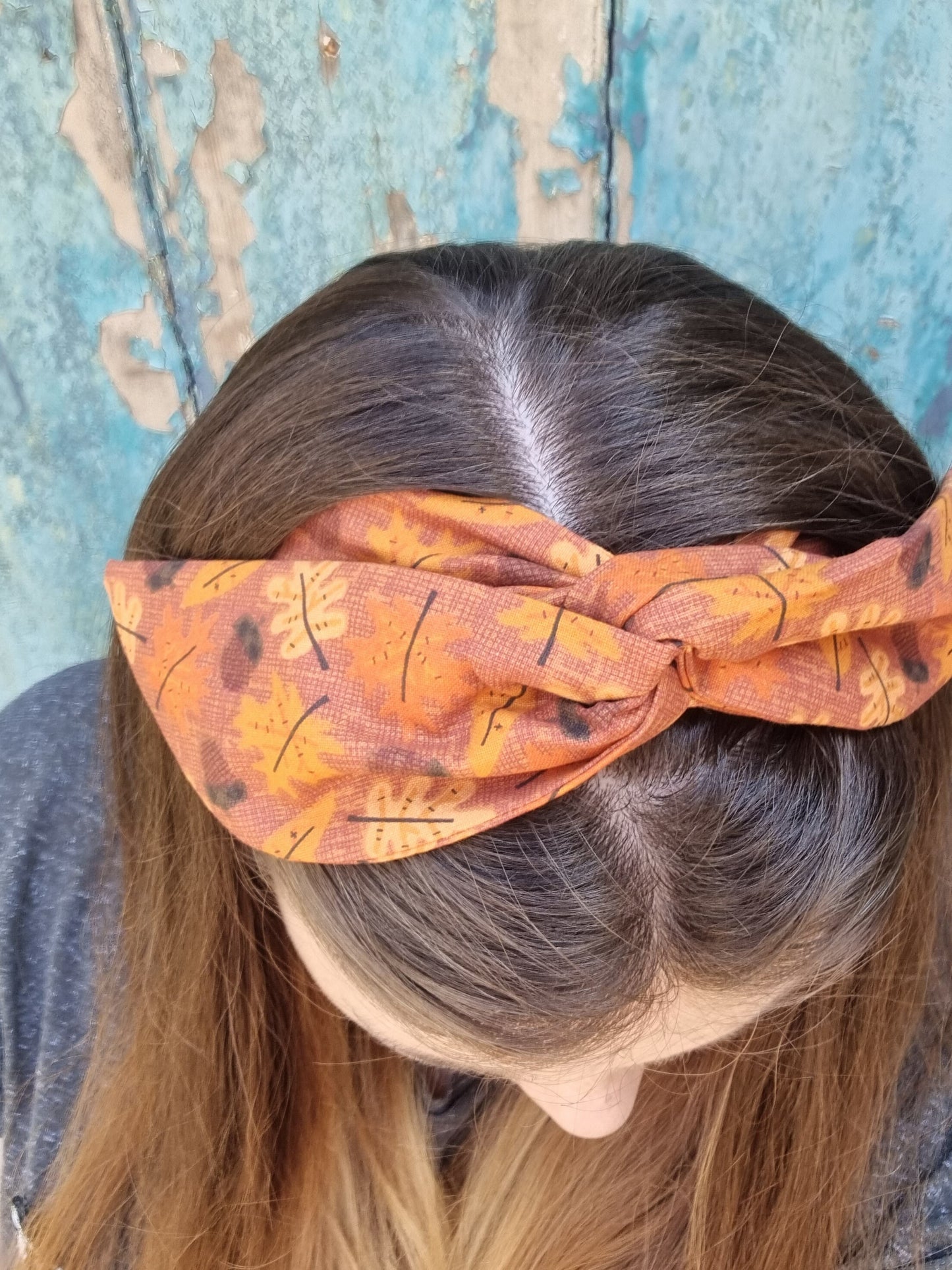 Orange Autumnal Leaves Wired Headband