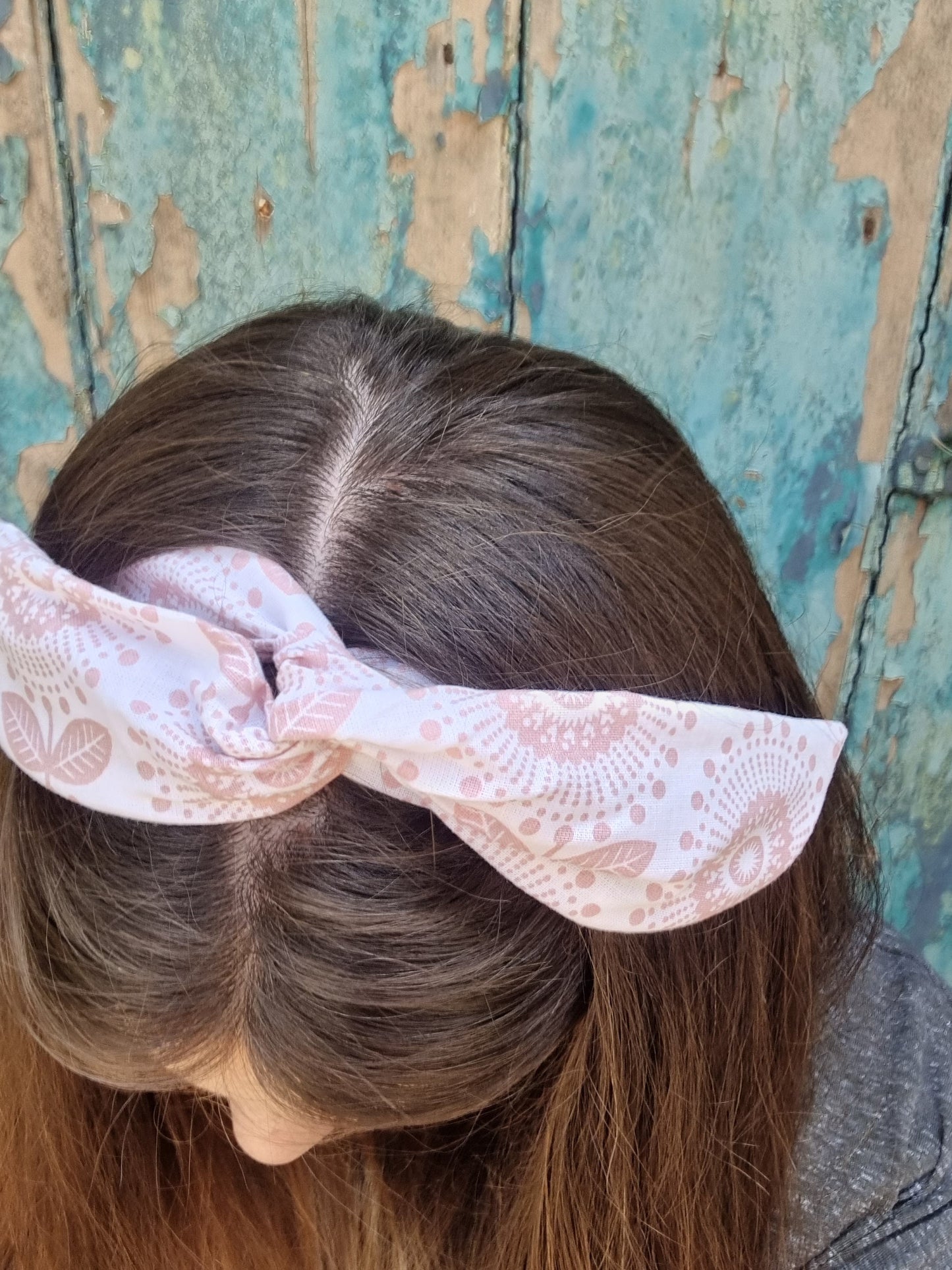 Pale Pink Abstract Floral Wired Headband