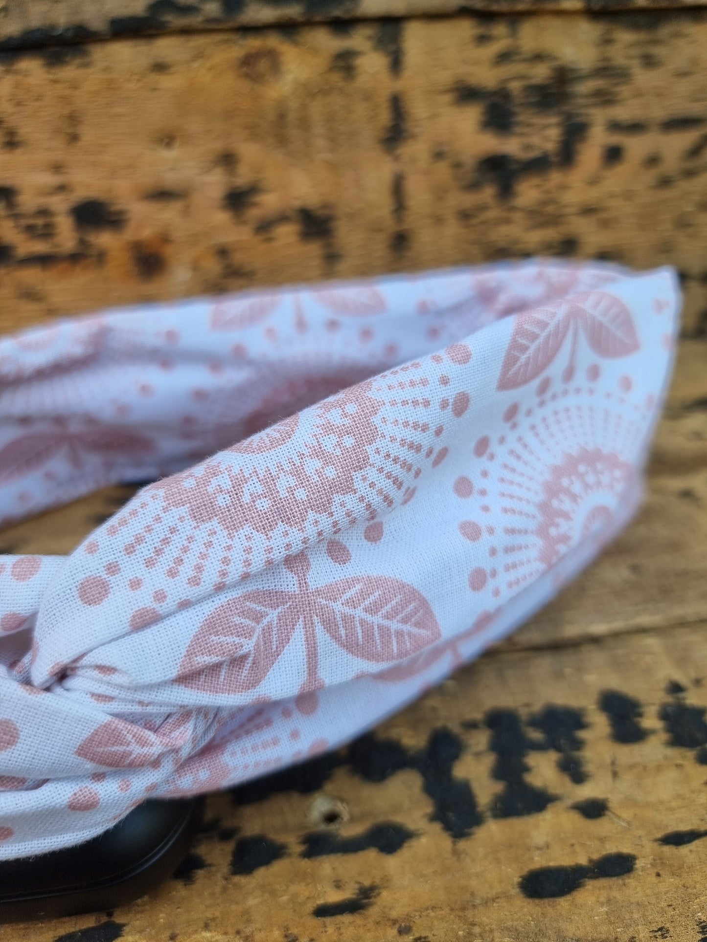 Pale Pink Abstract Floral Wired Headband