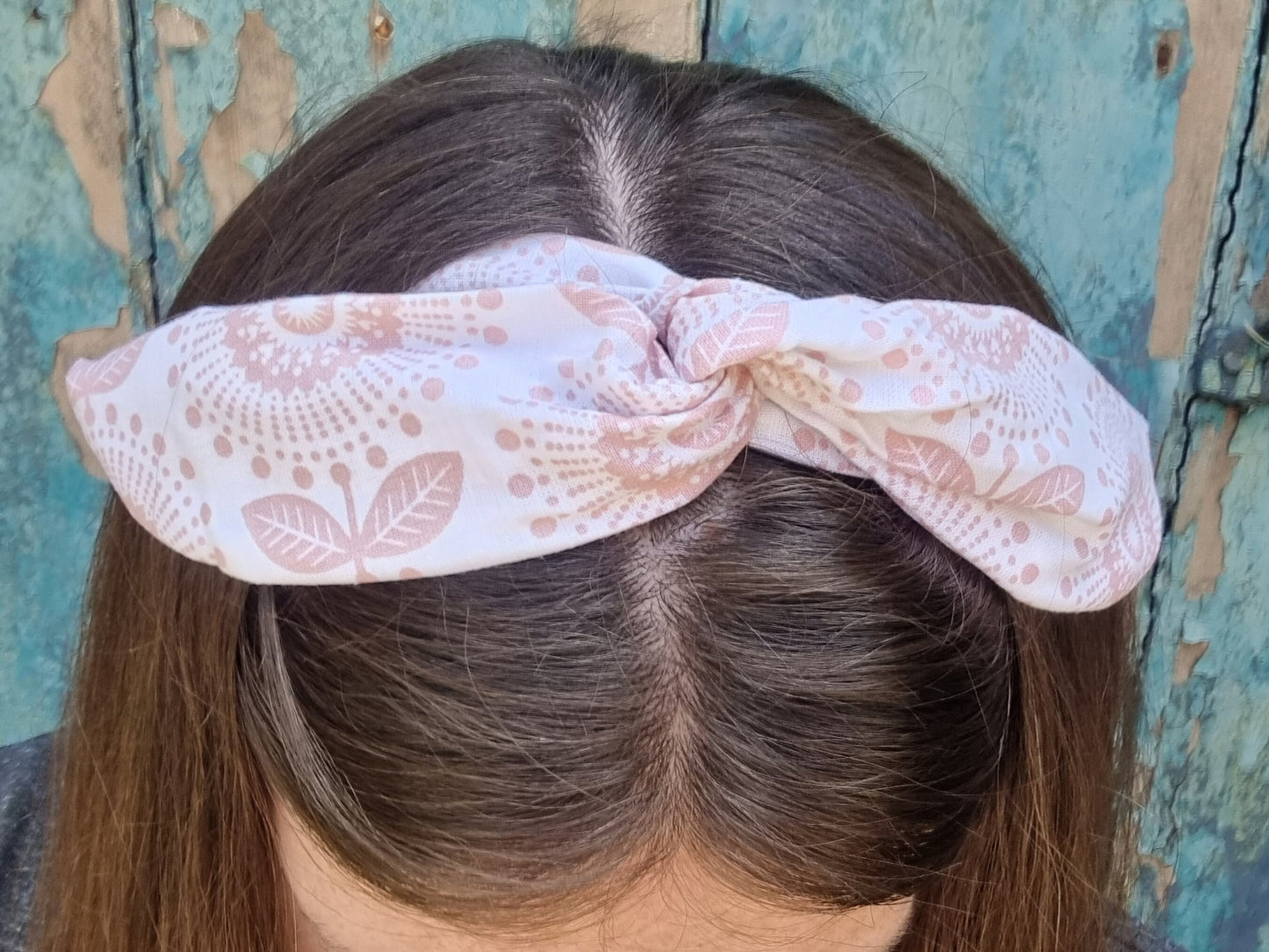 Pale Pink Abstract Floral Wired Headband